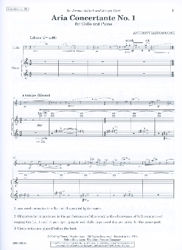 Lannaccone, Anthony: Aria Concertante No. 1 (cello & piano)
