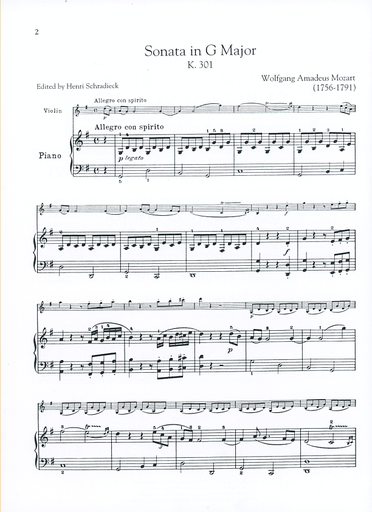 Mozart, W.A.: Sonata in G Major K.301 (violin & piano)