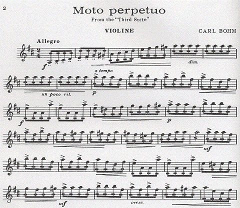 Bohm, Carl: Moto Perpetuo from the Third Suite (violin & piano) Out of print