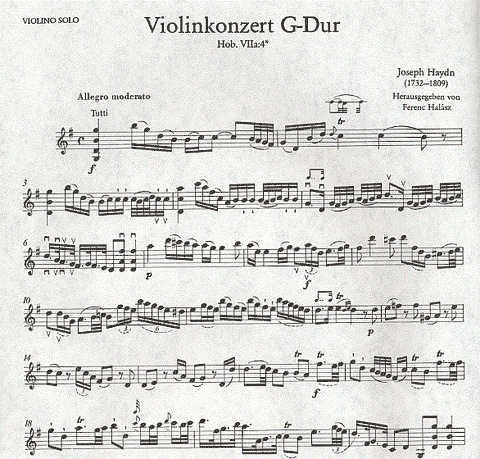 Haydn, F.J. (Halasz): Violin Concerto in G (violin & piano)