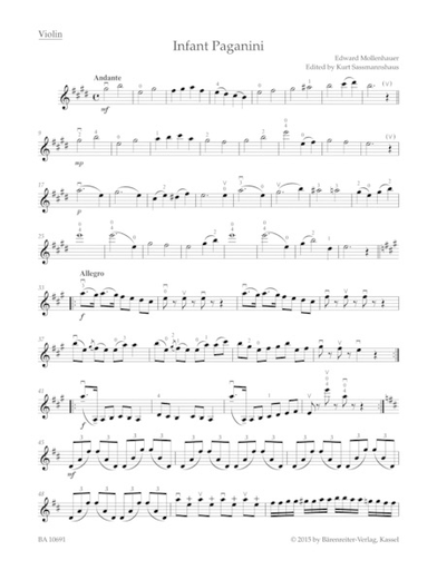 Mollenhauer, E. (Sassmannshaus): The Infant Paganini (violin & piano) Barenreiter