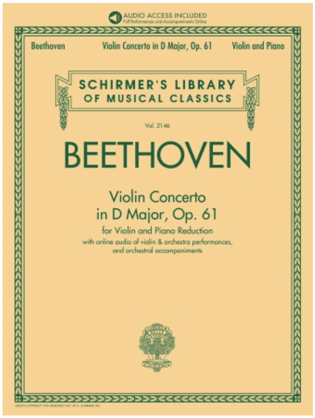 Beethoven: Violin Concerto in D Major, Op. 61 (violin and piano)