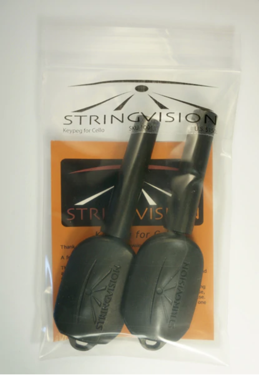 StringVision (Krovoza Posture Peg) double cello peg set, with 2 keys