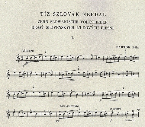 Bartok, B.: 10 Slovakian Folk Songs (violin, and piano)