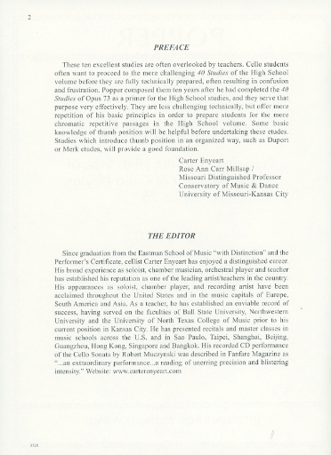 Popper, David (Enyeart): Studies, Preparatory to the High School of Cello Playing, op.76 (cello)