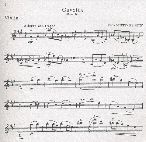 Prokofiev, Sergei (Heifetz): Gavotta Op. 32 (Violin and Piano)