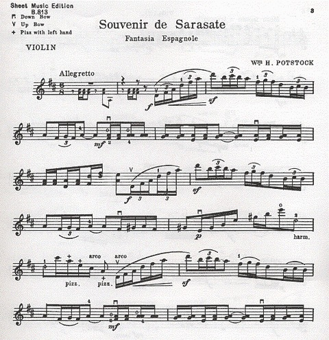 Potstock, William: Souvenir de Sarasate (violin & piano)