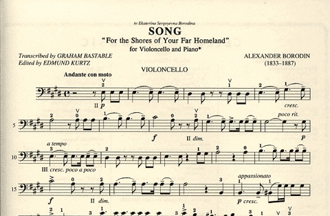 Borodin, Alexander: Song ''For the Shores of Your Far Homeland'' (cello & piano)