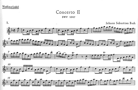 Bach, J.S.: Brandenberg Concerto #2 Besseler Critical Edition (solo violin)