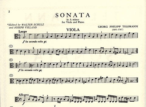 Telemann, G.P.: Sonata in A minor (viola & piano) IMC