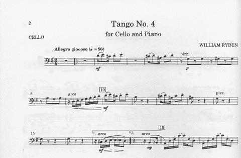 Ryden, William: Three Tangos for Cello & Piano