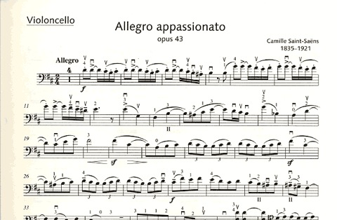 Saint-Saens, C. (Kliegel, ed.) : Allegro Appassionato in B Minor, Op.43 (cello and piano)