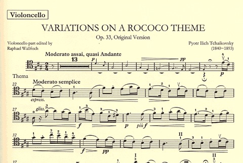 Tchaikovsky, P.I.: Variations on a Rococo Theme Op.33 urtext (cello & piano)