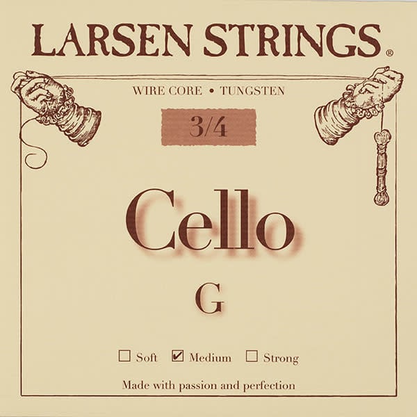 Larsen cello G string, steel, medium, fractional sizes,