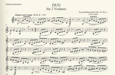 Blumenthal, J.: Duo for 2 Violins, Op.82 No.1 (two violins)