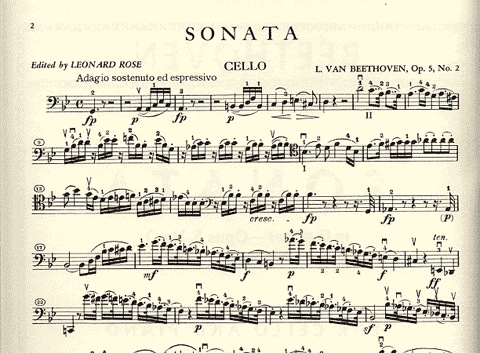 Beethoven (Rose): Sonata in G minor Op.5#2 g (cello & piano)