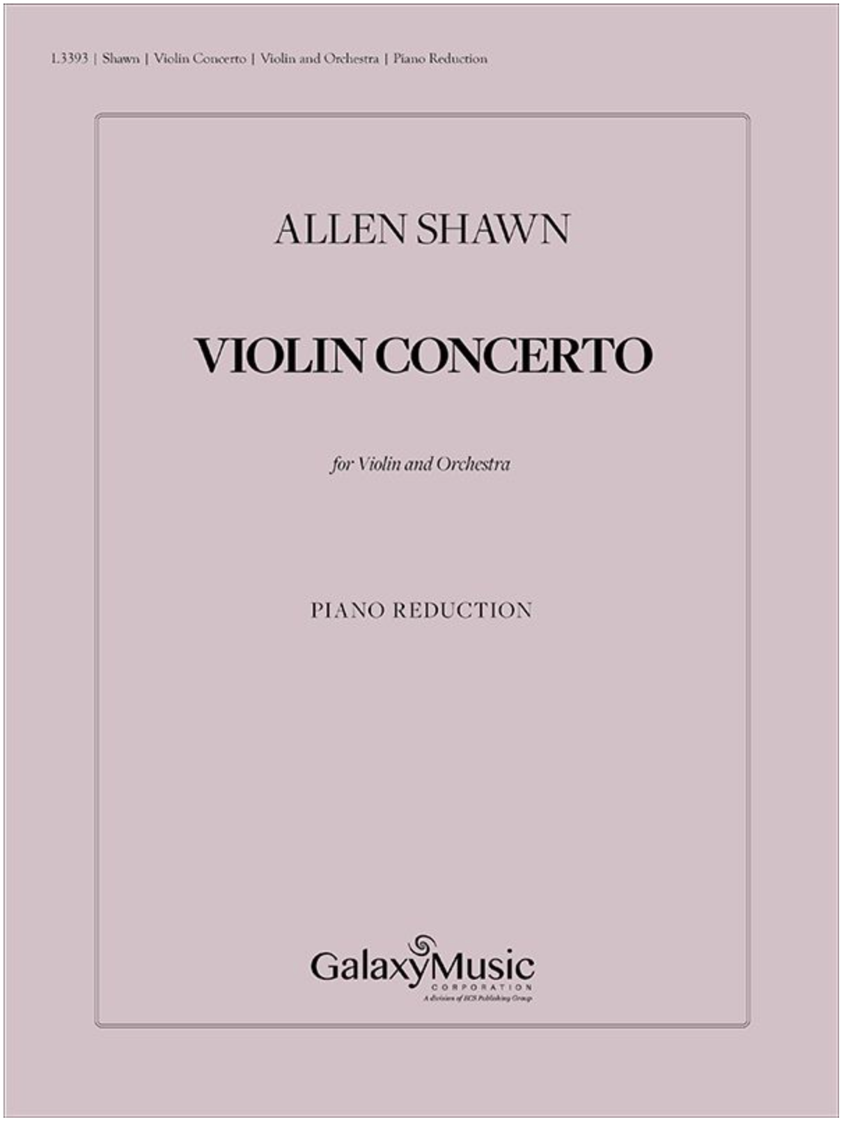 Shawn: Violin Concerto (violin and piano) Galaxy