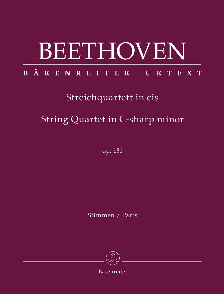 Beethoven (Del Mar): String Quartet in C-sharp minor, op. 131, (string quartet parts) Barenreiter