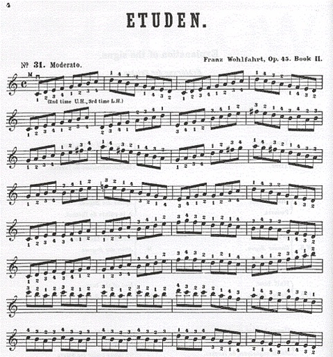 Wohlfahrt: Sixty Etudes Op. 45 #2 (violin solo) FISCHER