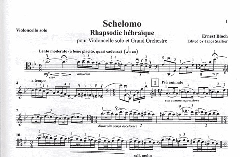 Bloch, Ernest (Starker): Schelomo Rhapsodie Hebraique (cello & piano)