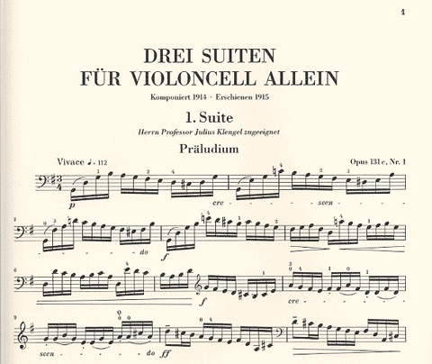 Reger, M. (Seiffert, ed.): Three Suites, Op.131c (cello)