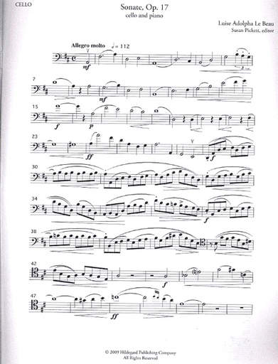 Le Beau, Luise Adolpha: Sonate Op. 17 (cello & piano)