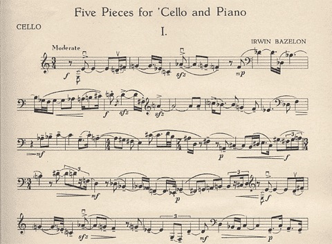 Bazelon, Irwin: 5 Pieces for Violoncello & Piano