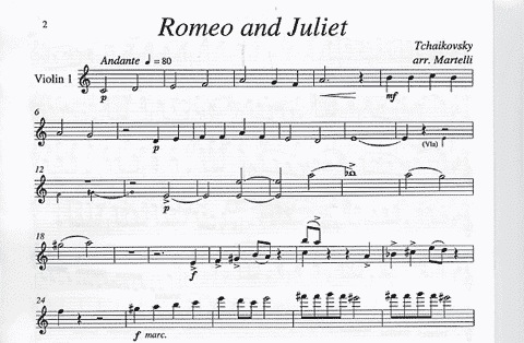 Tchaikovsky (Martelli): Romeo and Juliet Overture (string quartet)