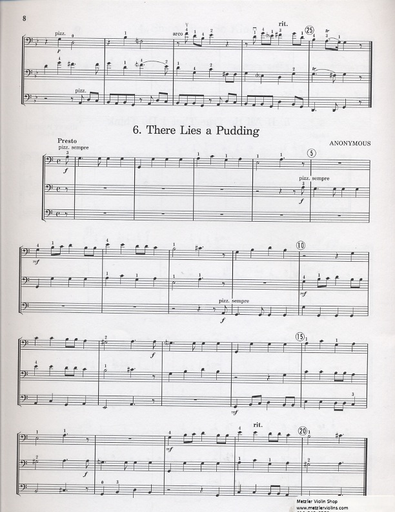 Kazez, Daniel: Six Canons from the English Baroque (3 cellos) score & parts