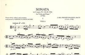 Bach, C.P.E.: Sonata in C major W.136 (viola & piano)