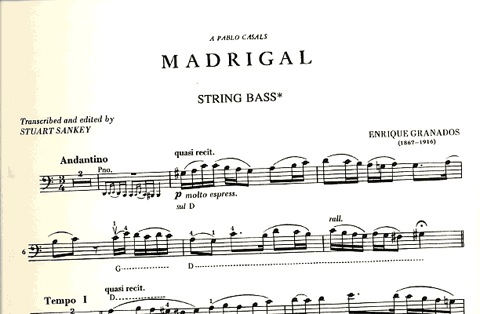 Granados, Enrique (Sankey): Madrigal in A minor (bass & piano)