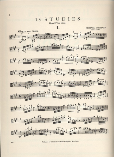 Hofmann, Richard: 15 Studies Op.87 (viola)