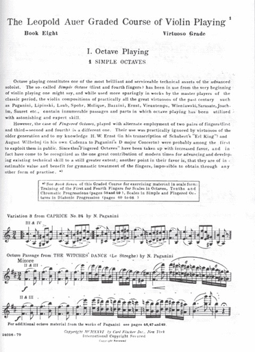 Auer, Leopold: Graded Course of Violin Playing #8