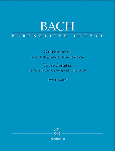 Bach, J.S.: 3 Sonatas for Viola da gamba & Harpsichord (Viola & Piano) Barenreiter
