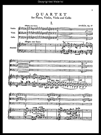 Dvorak, Antonin: String Quartet in Eb major, Op. 87 (score and parts)