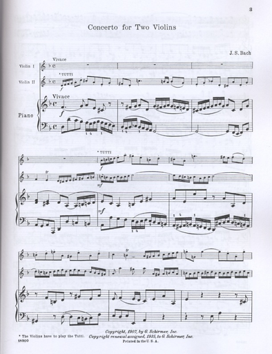 Bach, J.S. (Herrmann): Concerto in D minor, BWV1043 (2 violins, and piano)