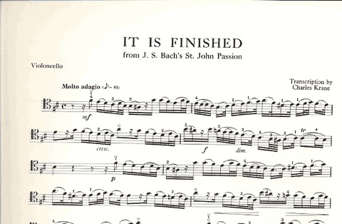 Bach, J.S. (Krane): It is Finished (cello & piano)