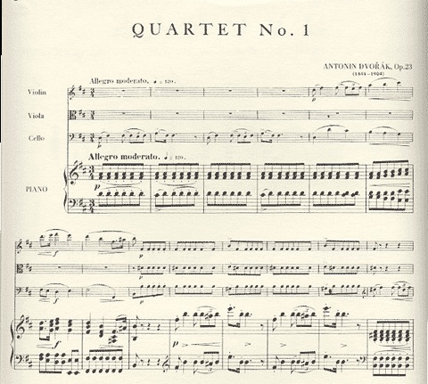 Dvorak, Antonin: Piano Quartet No.1 in D major Op.23 (piano, violin, viola, cello)