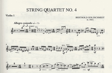 Goldschmidt, B. : String Quartet No. 4 (1992), (2 violins, viola, and cello)