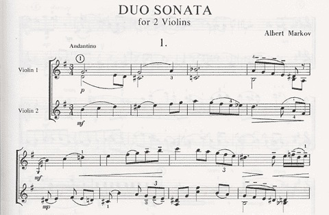 Markov, Albert: Duo Sonata for Two Violins