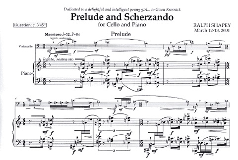 Shapey, Ralph: Prelude and Scherzando (cello & piano)
