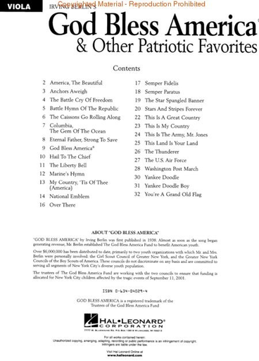 Berlin, Irving: God Bless America and Other Patriotic Favorites (viola)