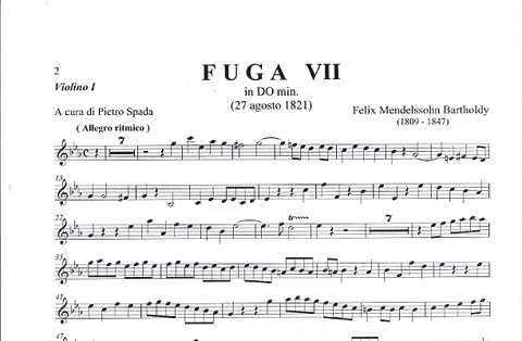 Mendelssohn, F.: 12 Fughe per Archi Bk. 3 (string quartet) score and parts. 12 Fugues for String Quartet