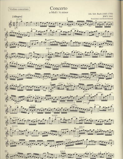 Bach, J.S.: Concerto #1 in a minor (violin & piano)