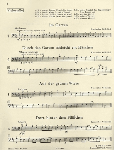 Peters Edition: Russian and Soviet Composers-Easy Pieces & Airs (cello & piano)