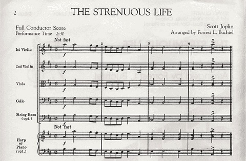 Joplin, Scott: Strenuous Life (string quartet)