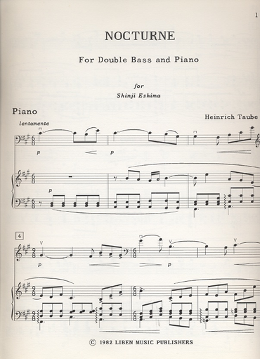 Taube, H.: Nocturne in D for Bass and Piano