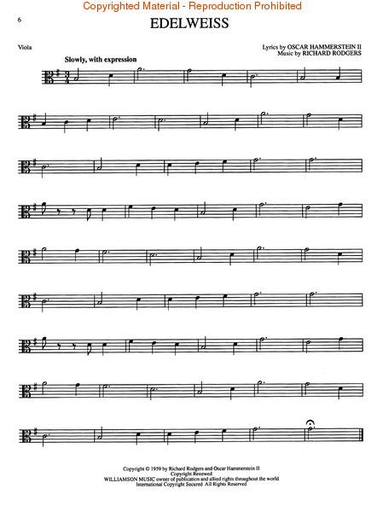 Rogers & Hammerstein: Sound of Music (viola) Out Of Print