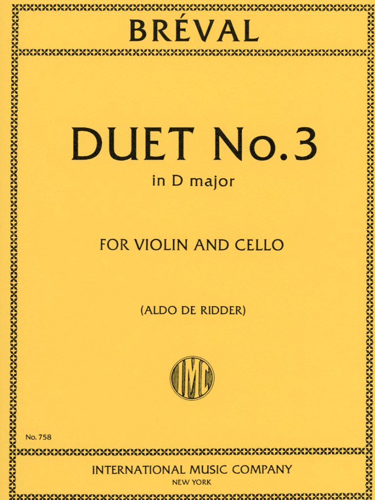 Breval, J.B.: Duet #3 in D Major (violin, cello) IMC
