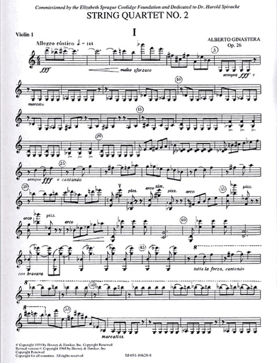 Ginastera, A: String Quartet No. 2 (set of parts)